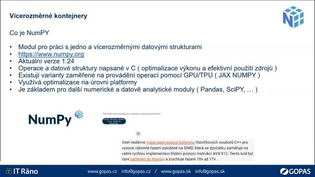 IT Ráno #20 Python: Rýchlejšia práca so zoznamami a maticové programovanie - Miroslav Sevelda смотреть онлайн