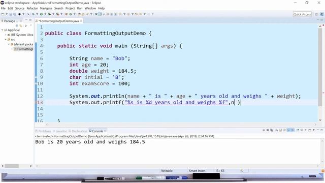 Java Formatting Output with the printf Method using Format Specifiers - Easy Example - APPFICIAL смотреть онлайн