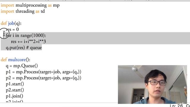 Python multiprocessing 4 效率对比 multithreading, multiprocessing comparison (多进程 多核运算 教学教程tutorial) смотреть онлайн