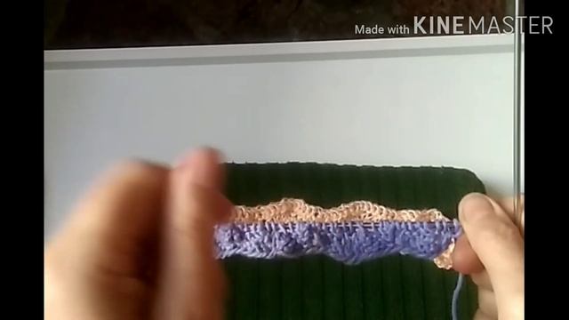 МК по вязанию спицами очень простой верхней каймы для отделки вязаных изделий. 2 варианта её кромки смотреть онлайн