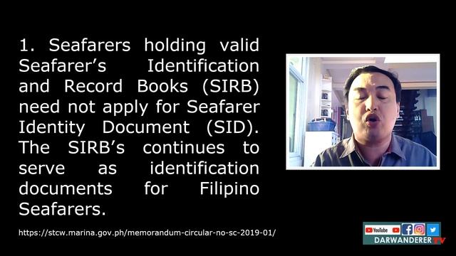 Hindi na muna kailangang kumuha ng Seafarer’s Identity Document kung ikaw ay: смотреть онлайн