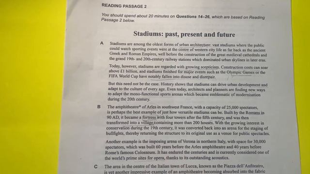 Stadium: Past Present & Future Reading Solved || Cam 17 || Test 1|| Passage 2 смотреть онлайн