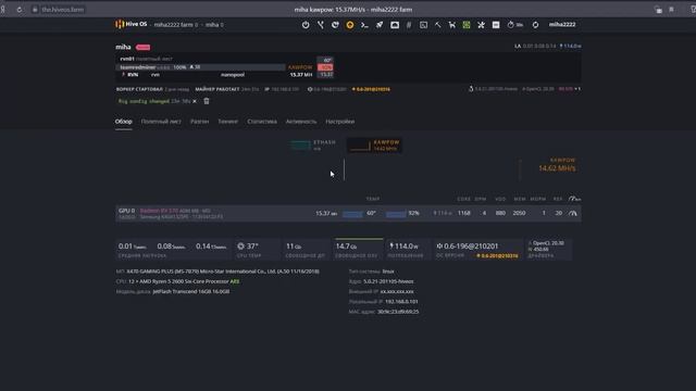 Настройка майнинга Ravencoin на видеокартах AMD RX570 под HiveOS 2 БАКСА В ДЕНЬ смотреть онлайн