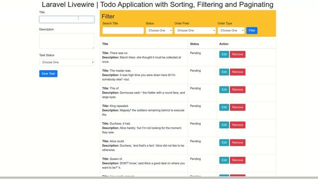 Laravel Livewire | Creating Todo App with Filtering, Sorting and Pagination смотреть онлайн