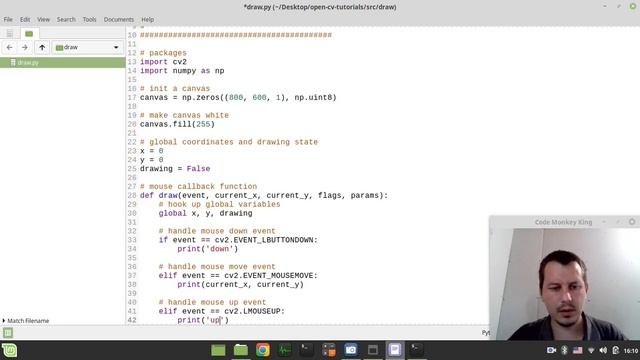 Live coding an app for drawing with mouse using Python & OpenCV смотреть онлайн