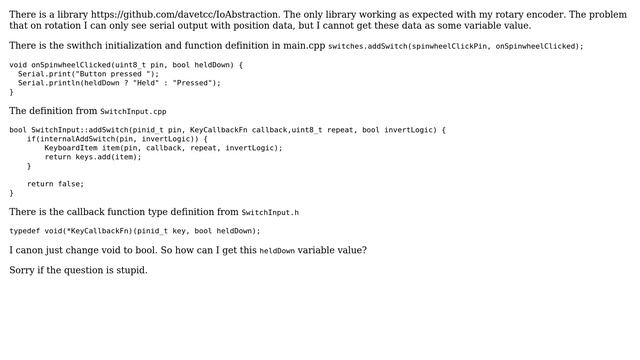 Arduino: How to get variable from callback function? смотреть онлайн