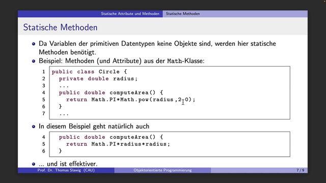 Objektorientierte Programmierung mit Java 25: Statische Attribute und Methoden смотреть онлайн