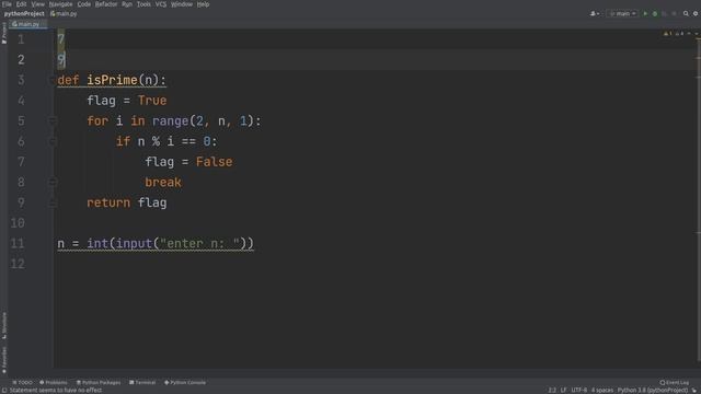 Check Prime Function | Python Program смотреть онлайн