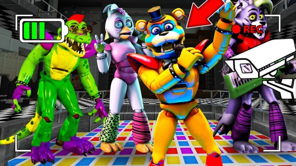 Слежу за ФНАФ 9 АНИМАТРОНИКАМИ через камеру в МАЙНКРАФТ ! FNAF SECURITY BREACH MINECRAFT