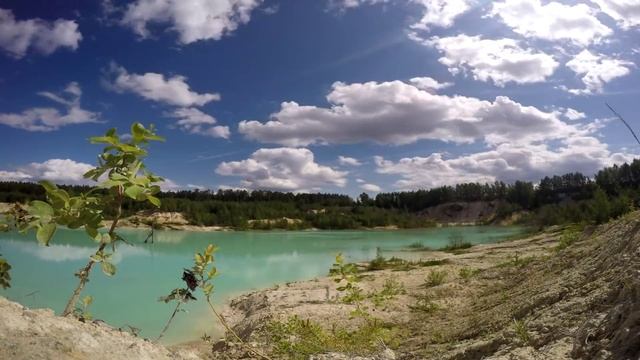 Каолиновый голубой карьер, Челябинская область, Кыштым, Россия смотреть онлайн