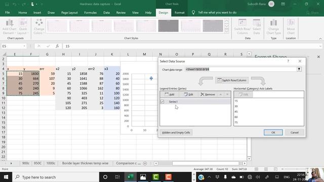 Multiple graph in excel with different x axis range and error values in y axis смотреть онлайн