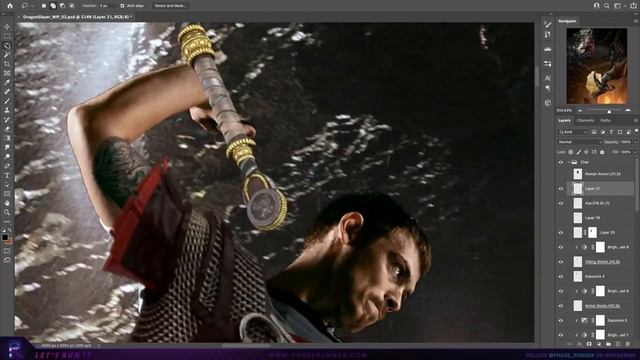 I Created A DRAGON SLAYER In Photoshop - Photo Manipulation Speed Art