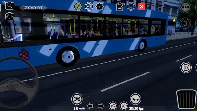 поездка на троллейбусе Тролза Мегаполис 5265 в протон бас симулятор