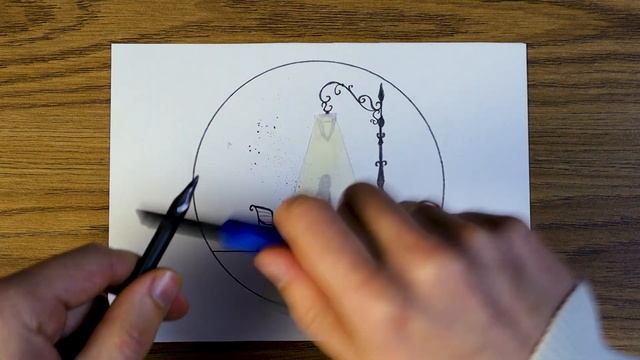 A girl standing alone under a street lamp | How to draw night scenery | Pencil sketch смотреть онлайн