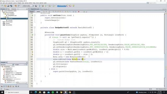 Badge Notifications Button Custom using Java Swing смотреть онлайн