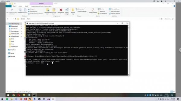 Valheim Server Error : Couldn't create a Convex Mesh within the maximum polygons limit (256)