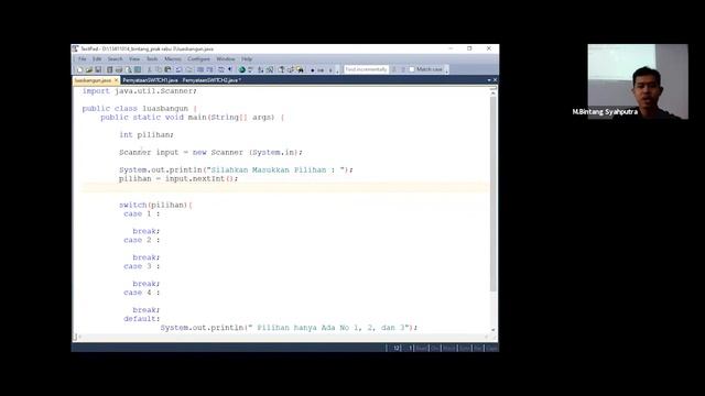 Penerapan Switch Case dab library Scanner di java dengan editor Textpad смотреть онлайн