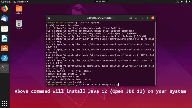 Installing Java JDK 12 (Open JDK 12) on Linux Ubuntu 19.04 смотреть онлайн