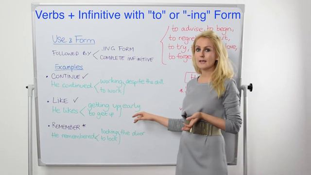 Verbs + complete infinitive or "-ing form" - Learn English with Julia смотреть онлайн