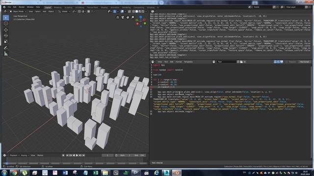Рандомный блокинг города в Blender 2.8 смотреть онлайн