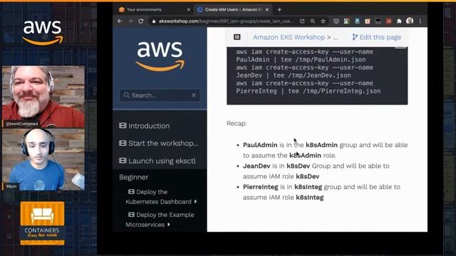 #ContainersFromTheCouch - EKSWorkshop.com - IAM Groups to Manage Kubernetes Access смотреть онлайн
