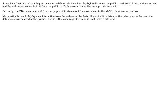 Binding MySQL to run from the public or private LAN IP address - which one is faster смотреть онлайн