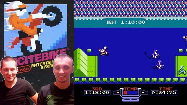 Играем c братом в EXCITEBIKE на Dendy смотреть онлайн