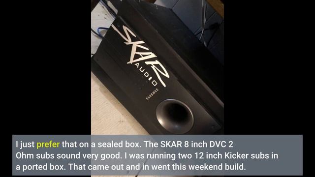 Skar Audio IX-8 D2 300 Watt Max Power Dual 2 Ohm Car Subwoofer Review смотреть онлайн
