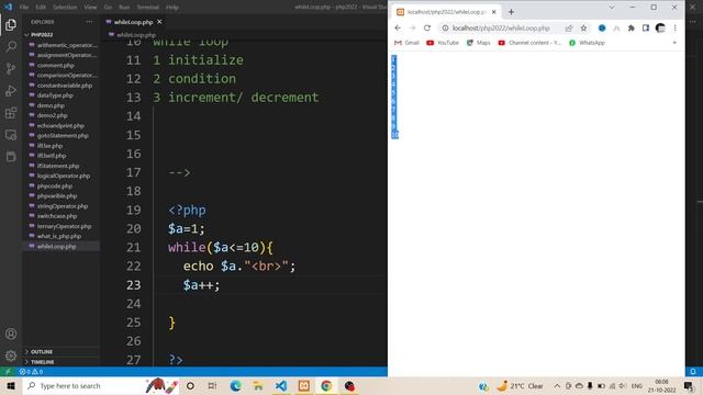 #20 How to use While Loop in php ? Use of while loop in php смотреть онлайн