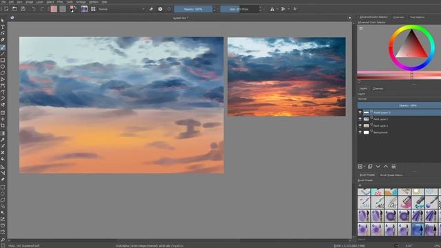 Sunset Clouds With Krita смотреть онлайн