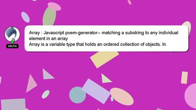 Array : Javascript poem-generator-- matching a substring to any individual element in an array смотреть онлайн