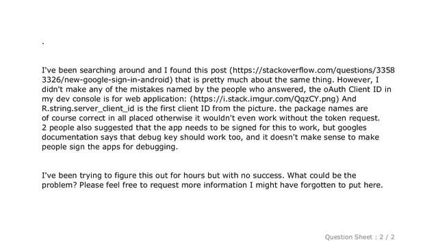 Android : Error 12501 authenticating with google sign-in смотреть онлайн