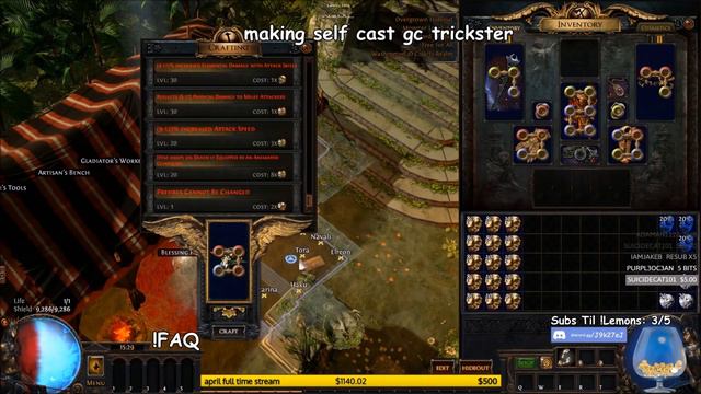 METACRAFTING IS SO EASY LUL! Glyph Corona Triple T1 Legacy ES Hubris Circlet | Demi Live