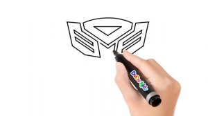 How to draw autobots logo step by step transformers symbol drawing. Рисуем  автоботов. 怎样画变形金刚汽车人标志