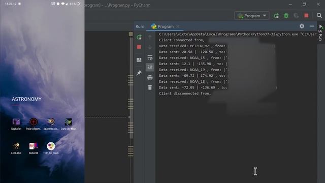 Weather satellite tracking application | Pyephem, TCP-socket and MIT app inventor смотреть онлайн
