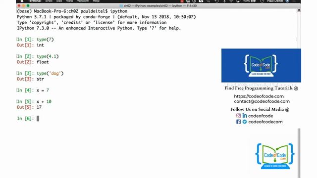 Learn Python | Chapter 02: Intro to Python Programming Ep.7: Objects and Dynamic Typing | CodeOfCod смотреть онлайн