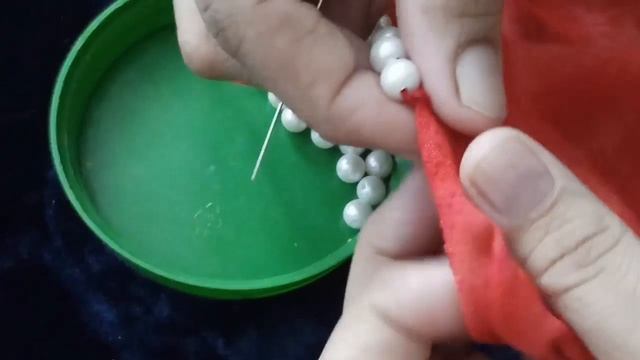 How to stitch moti to saree or dress border | pearl stitch | Bead stitching idea смотреть онлайн