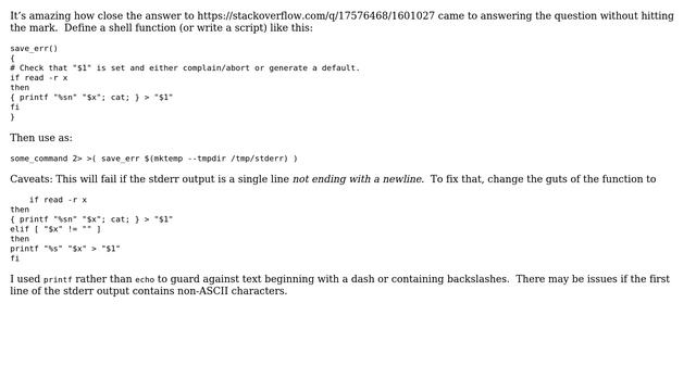 Redirect stderr to a file, but create only if any stderr happened? (3 Solutions!!) смотреть онлайн
