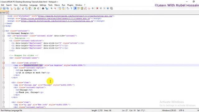 Bootstrap Carousel Slider with Text Animation - Step by Step Guide for Begginers ? смотреть онлайн