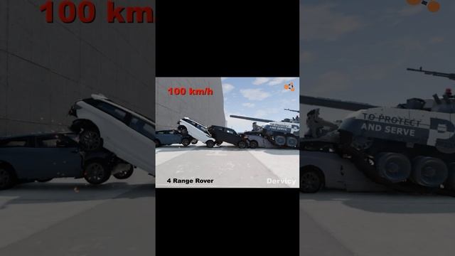 Range Rover Evoque vs Tank 100 Km/H Crash TEST! BeamNG drive смотреть онлайн