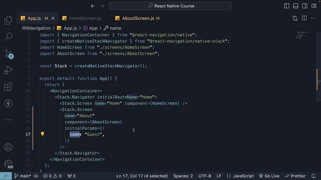React Native Tutorial - 75 - Passing Data between Screens смотреть онлайн