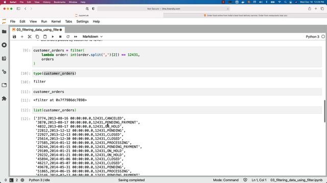 Programming Essentials Python - Map Reduce Libraries - Filtering Data using filter смотреть онлайн