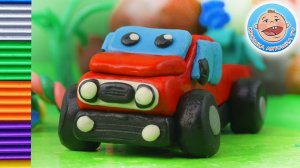 Красный пикапчик - Машинки для детей - Как слепить из пластилина пикап