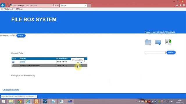 My file box system user manual using PHP смотреть онлайн