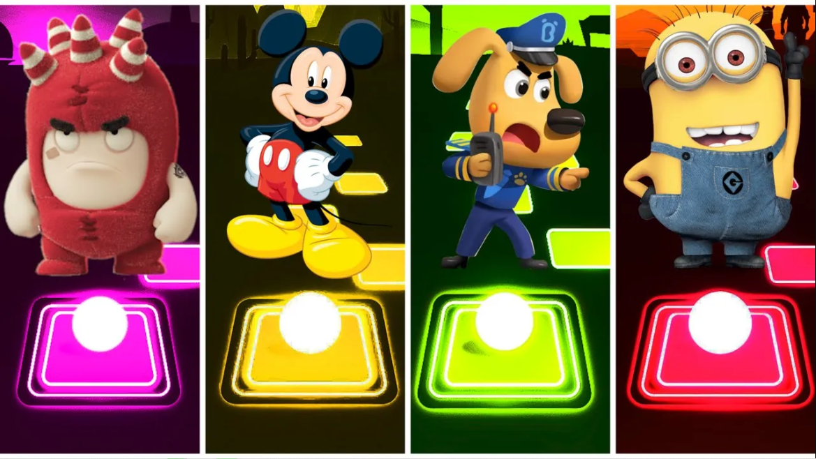 Oddbods Fuse ? Mickey Mouse ? Sheriff Labrador ? Minions Bob. ? Кто победил? Tiles Hop EDM Rush