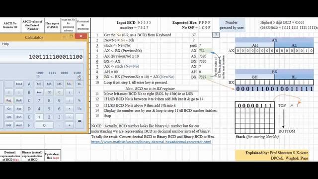 PAI | Assignment No. 2b | ALP to convert 5-digit BCD number into HEX number | (SE IT) смотреть онлайн