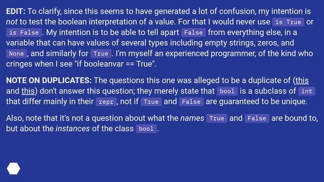 Is there only one True and one False object in Python? смотреть онлайн