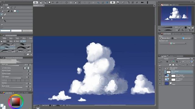 Clouds painting tutorial + 6 Brushes + 3 video process For Clip Studio Paint смотреть онлайн