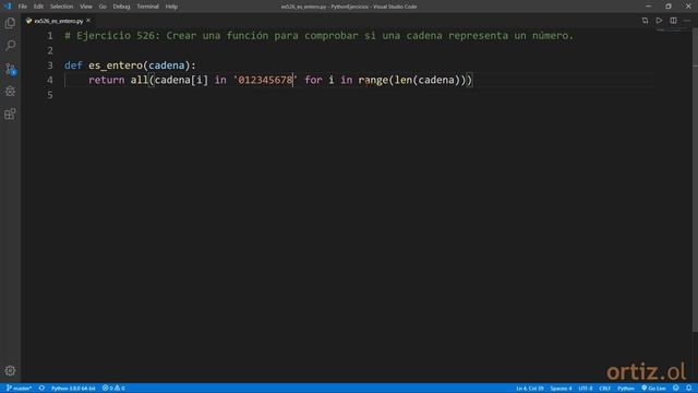 Python - Ejercicio 526: Crear una Función para Comprobar si una Cadena Representa un Número смотреть онлайн