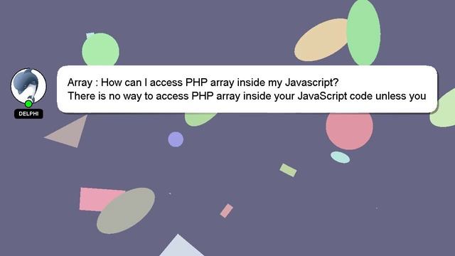 Array : How can I access PHP array inside my Javascript? смотреть онлайн